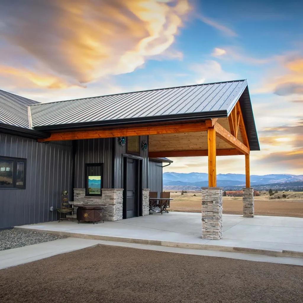 spokane ranch barndominium front side view
