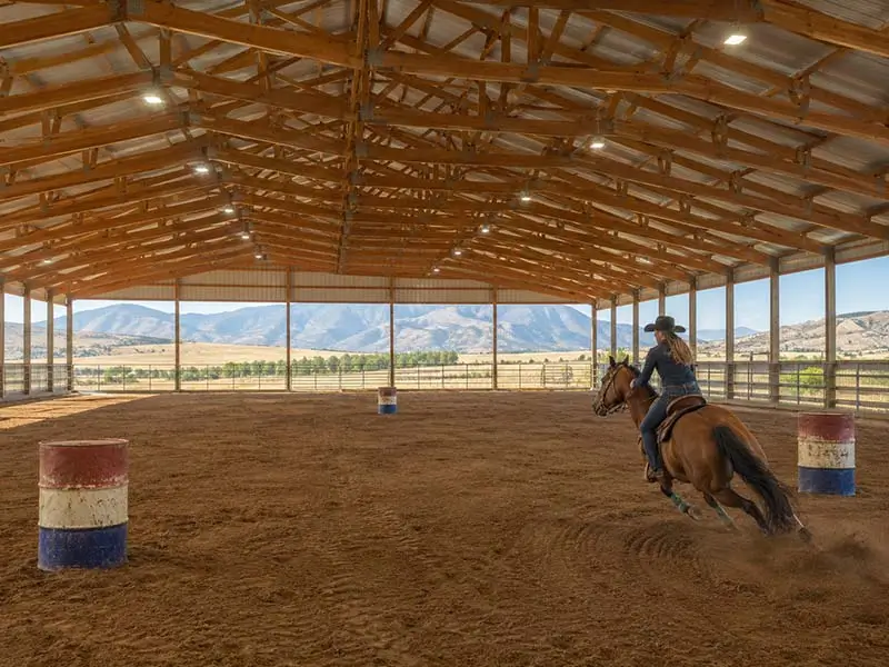 Barrel racing equestrian arena hh custom buildings